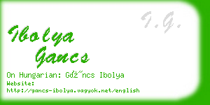 ibolya gancs business card